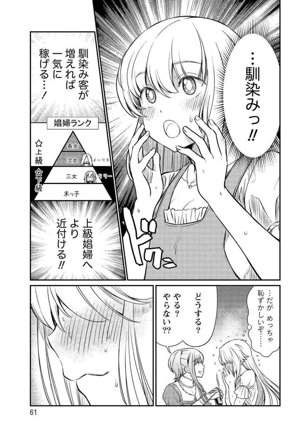 くっ殺せの姫騎士となり、百合娼館で働くことになりました。【電子限定特典付き】 3 Page.61