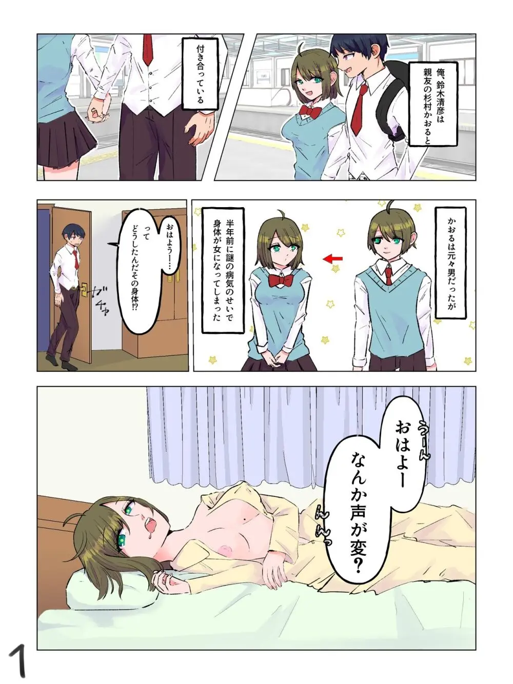 女体化した親友と入れ替わった俺♂ Page.2