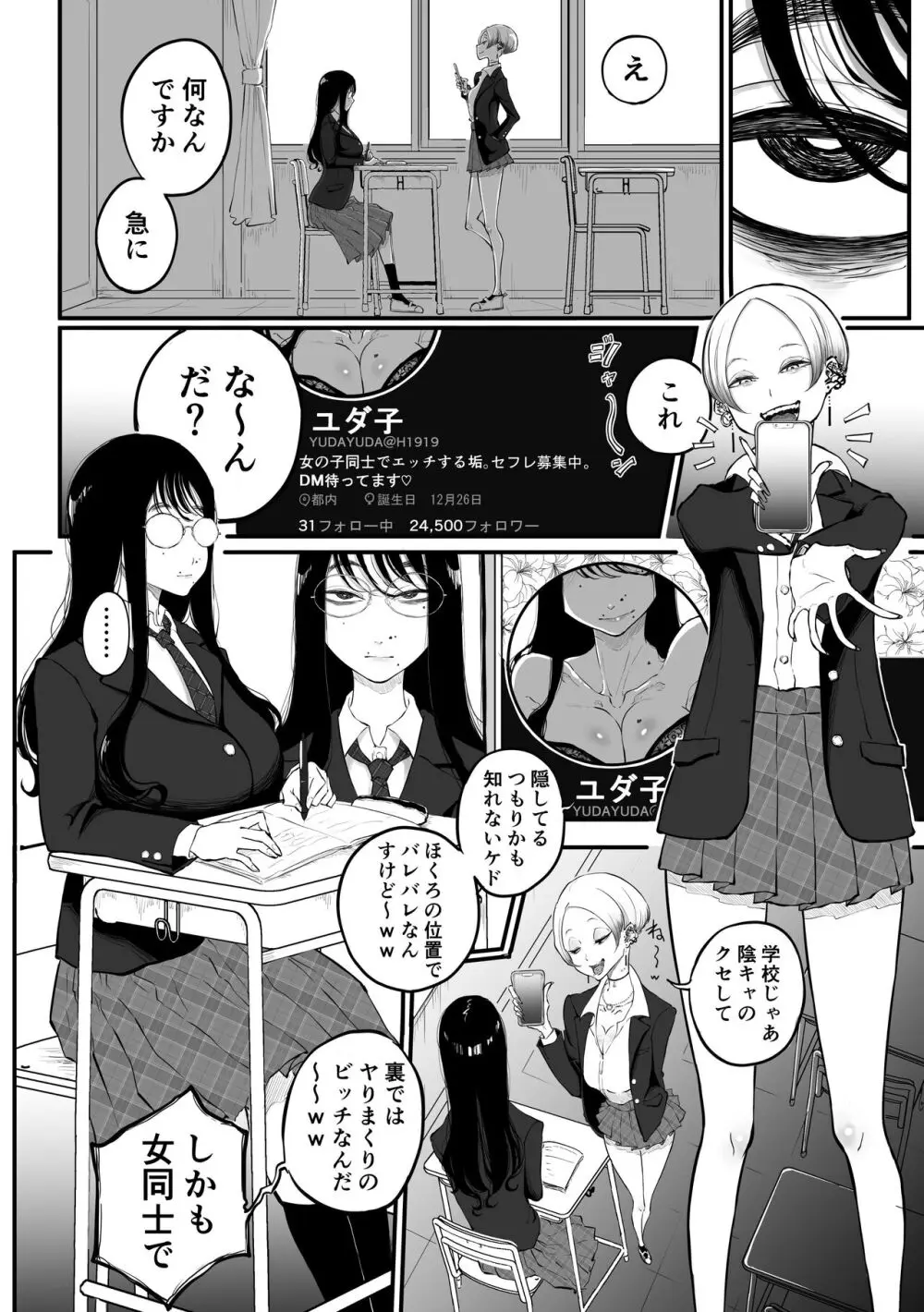 陰キャの裏垢を見つけたギャルが馬鹿にしてからかう話 Page.2