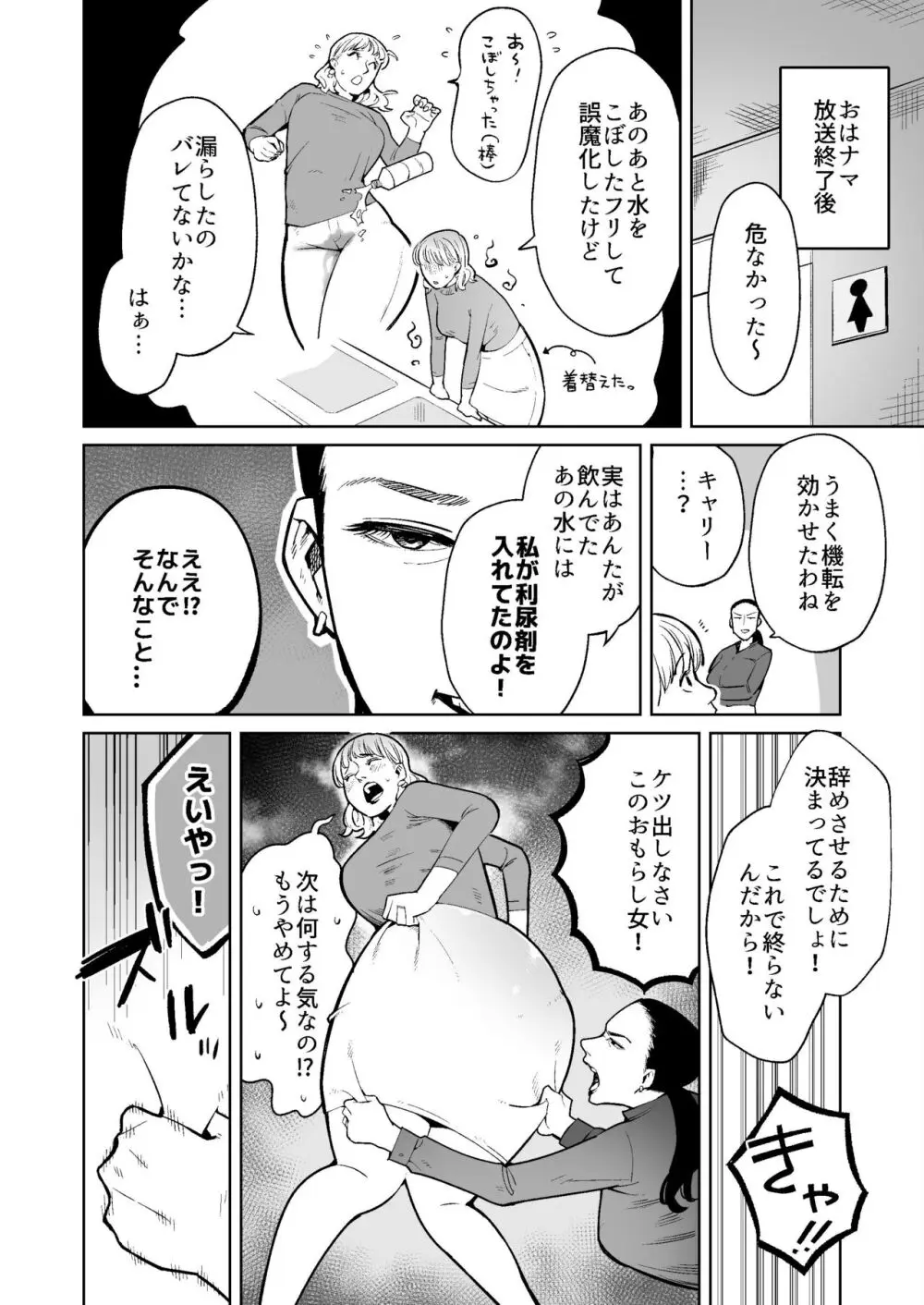 同僚の罠で公開脱糞した人妻女子アナウンサー Page.8