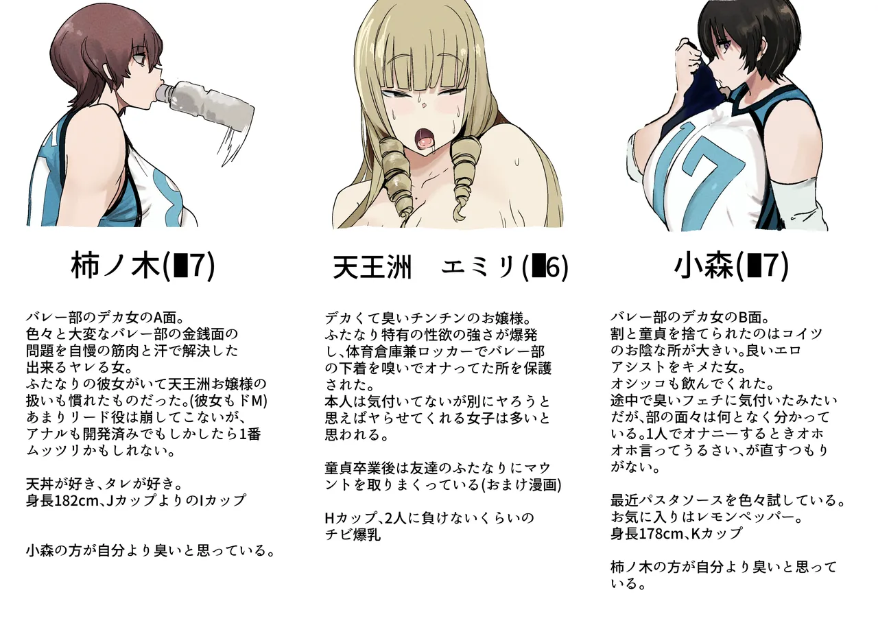 ふたなりお嬢様が汗むわ高身長バレー部2人に筆下ろしセックスしてもらえる話 Page.40